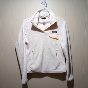 PATAGONIA Re-Tool Snap-T White Cream Fleece Pullover Sweater Women's Small